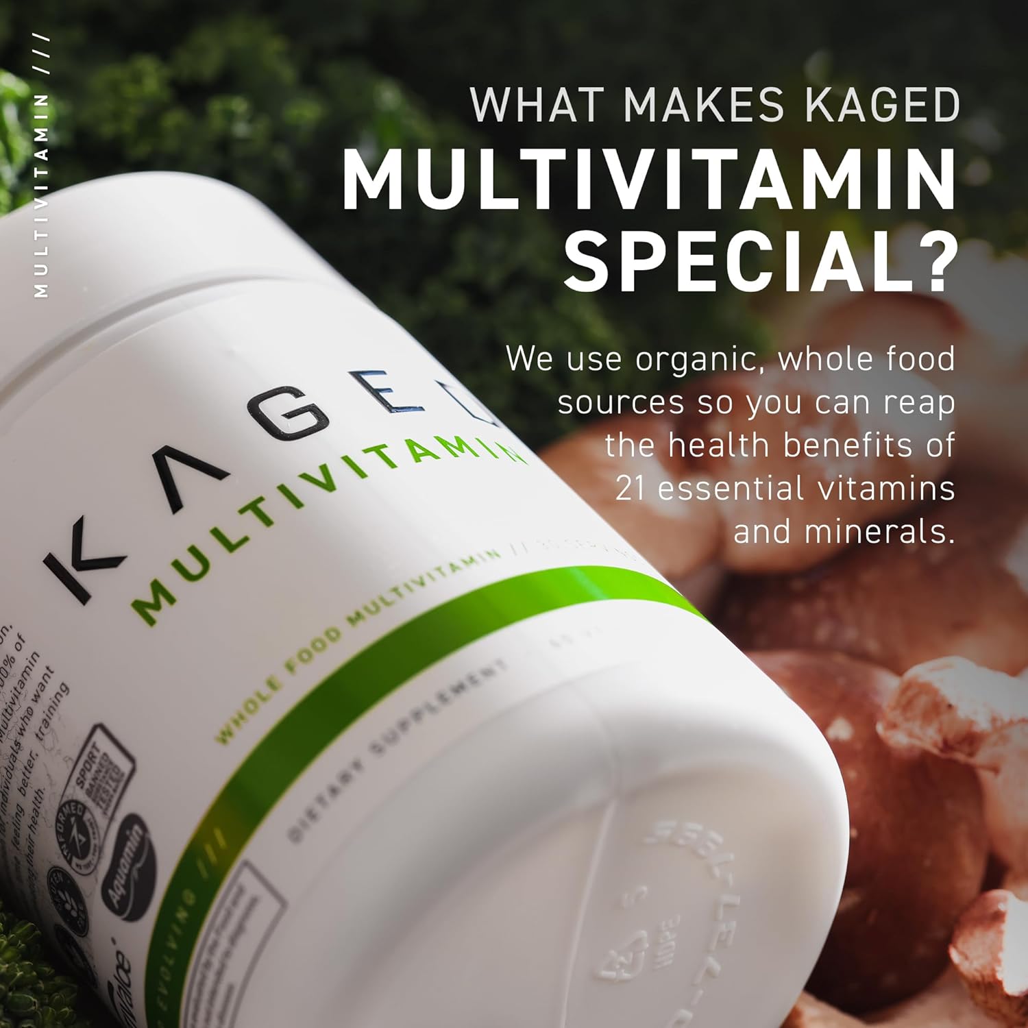 Kaged Multivitamin with Whole Foods | Organic Fruits & Veggies | Plant