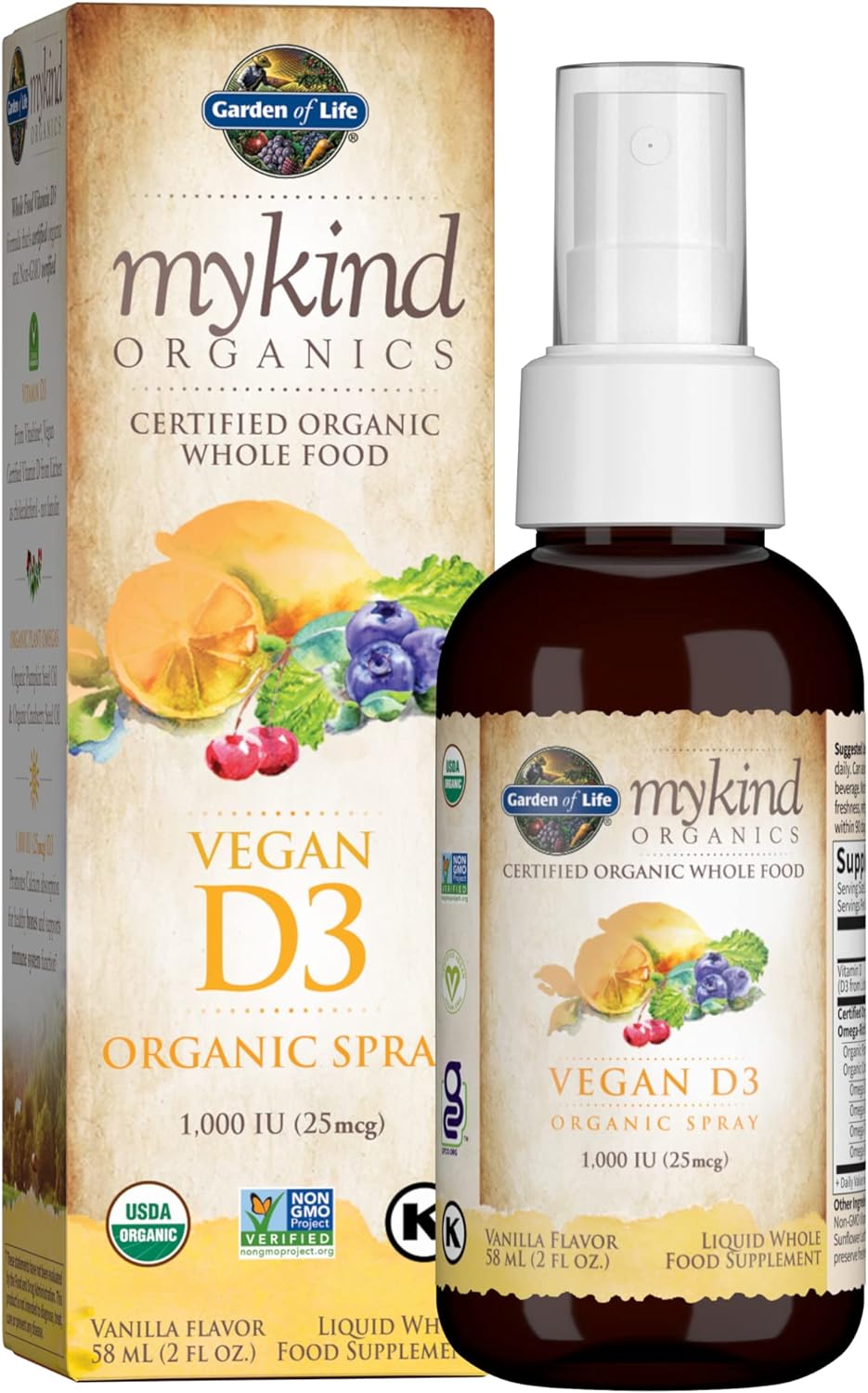 Garden Of Life Vitamin D3 Liquid 1000 Iu Per Spray, Vegan D3 Vitamin F