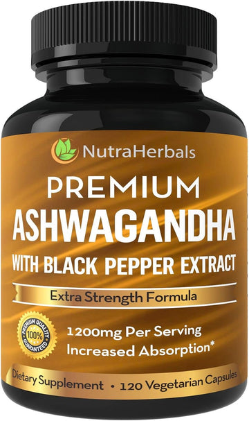 NUTRAHERBALS Ashwagandha Supplement Made with Premium Ashwag