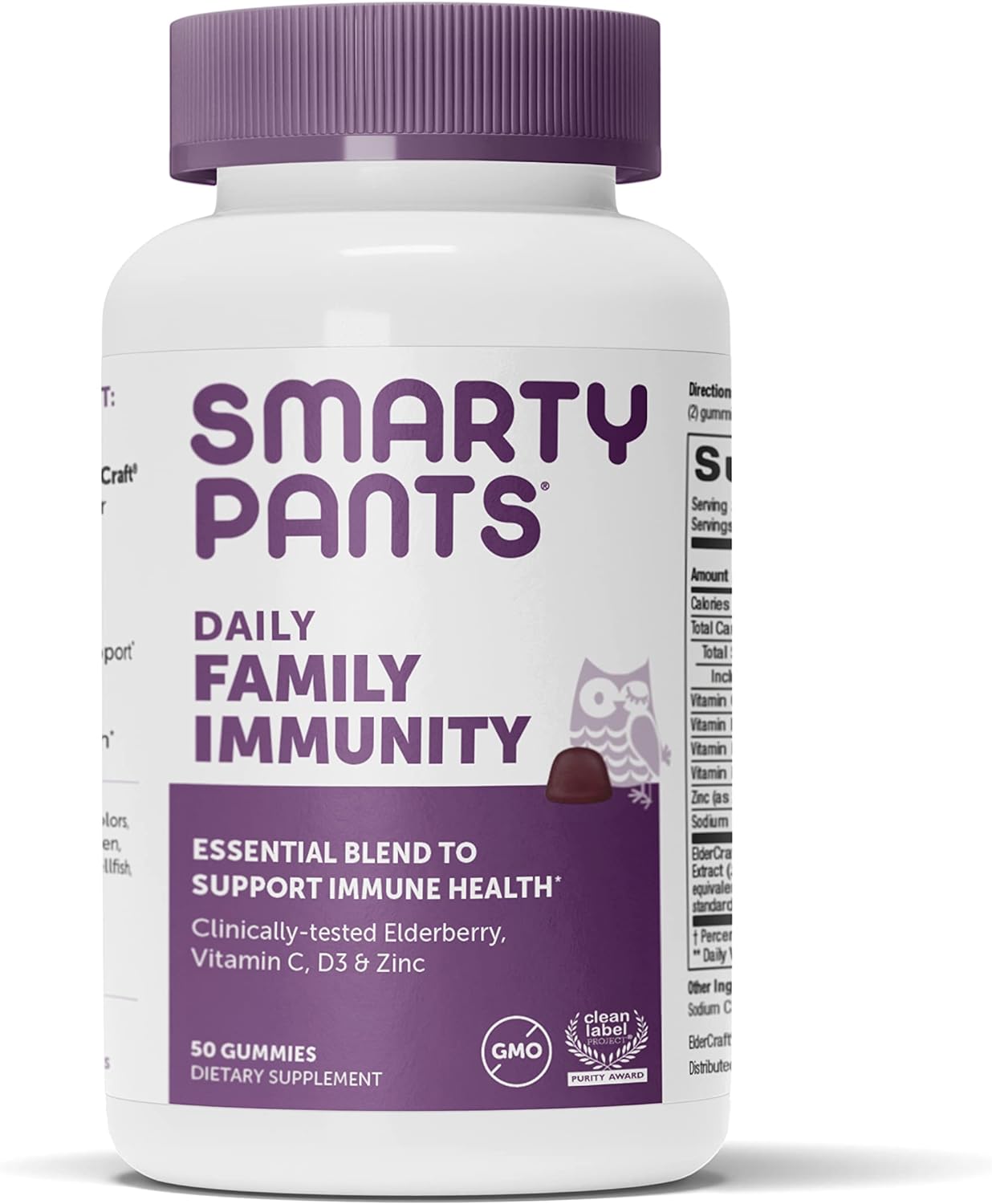 SmartyPants Immune Support Supplement: Clinically Tested Elderberry Gu