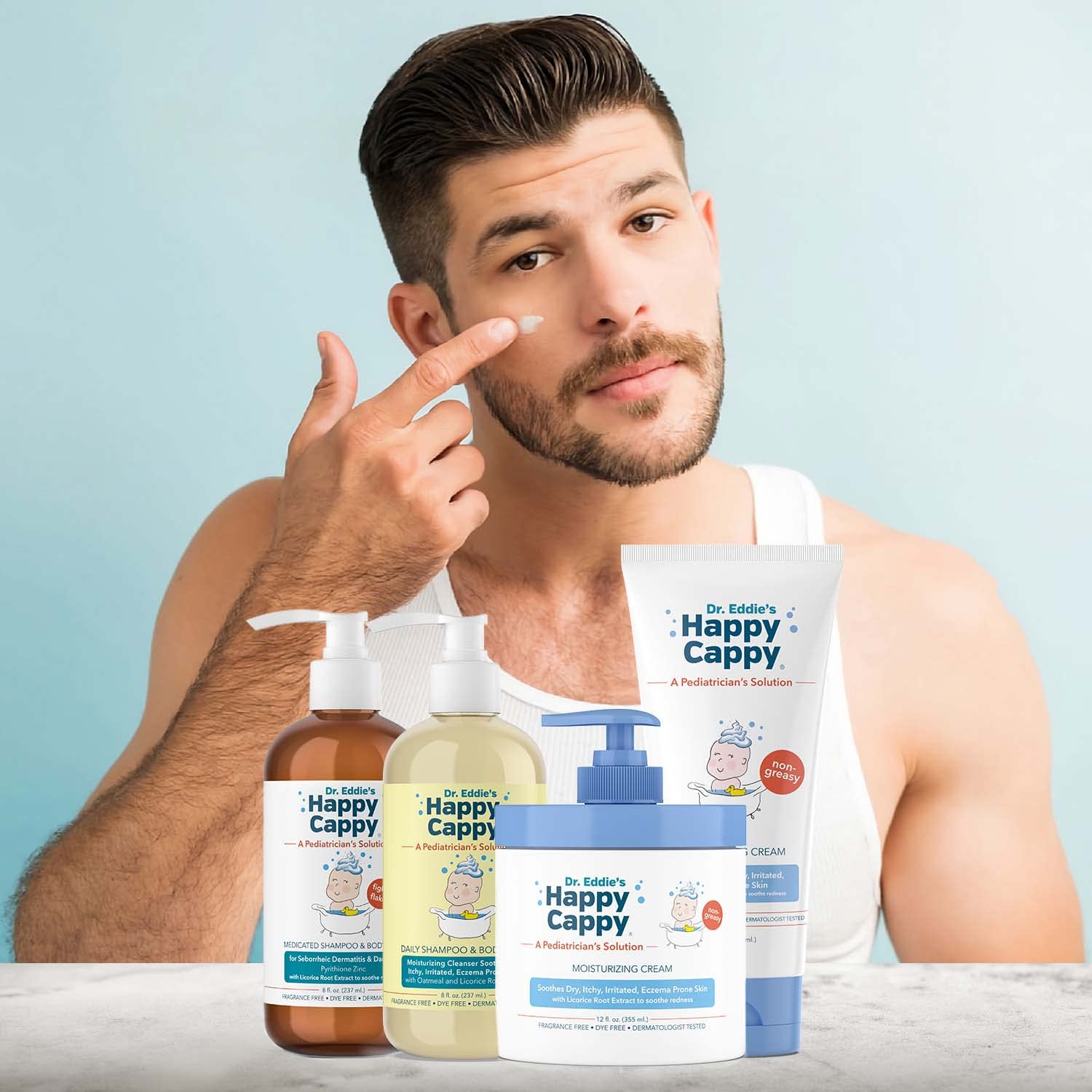 Happy Cappy 3 Step Skincare Solution for Sensitive Skin, Manage Cradle
