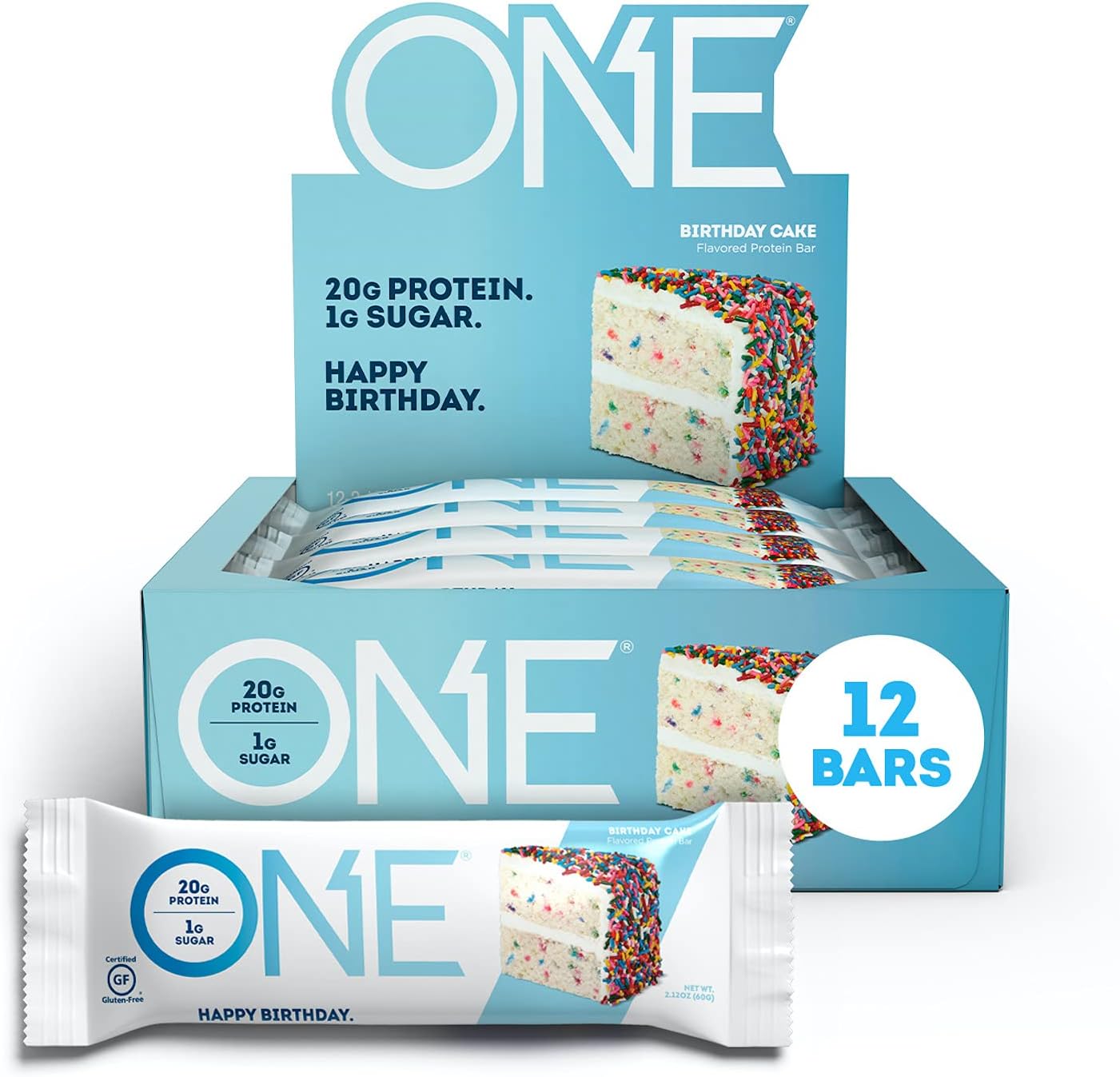 ONE Protein Bars, Birthday Cake, Gluten Free Protein Bars with 20g Pro1.5 Pounds