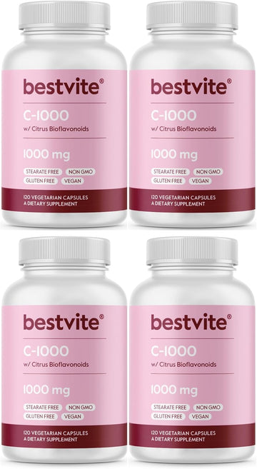 BESTVITE Vitamin C 1000mg (480 Vegetarian Capsules) (120 x 4) with Cit