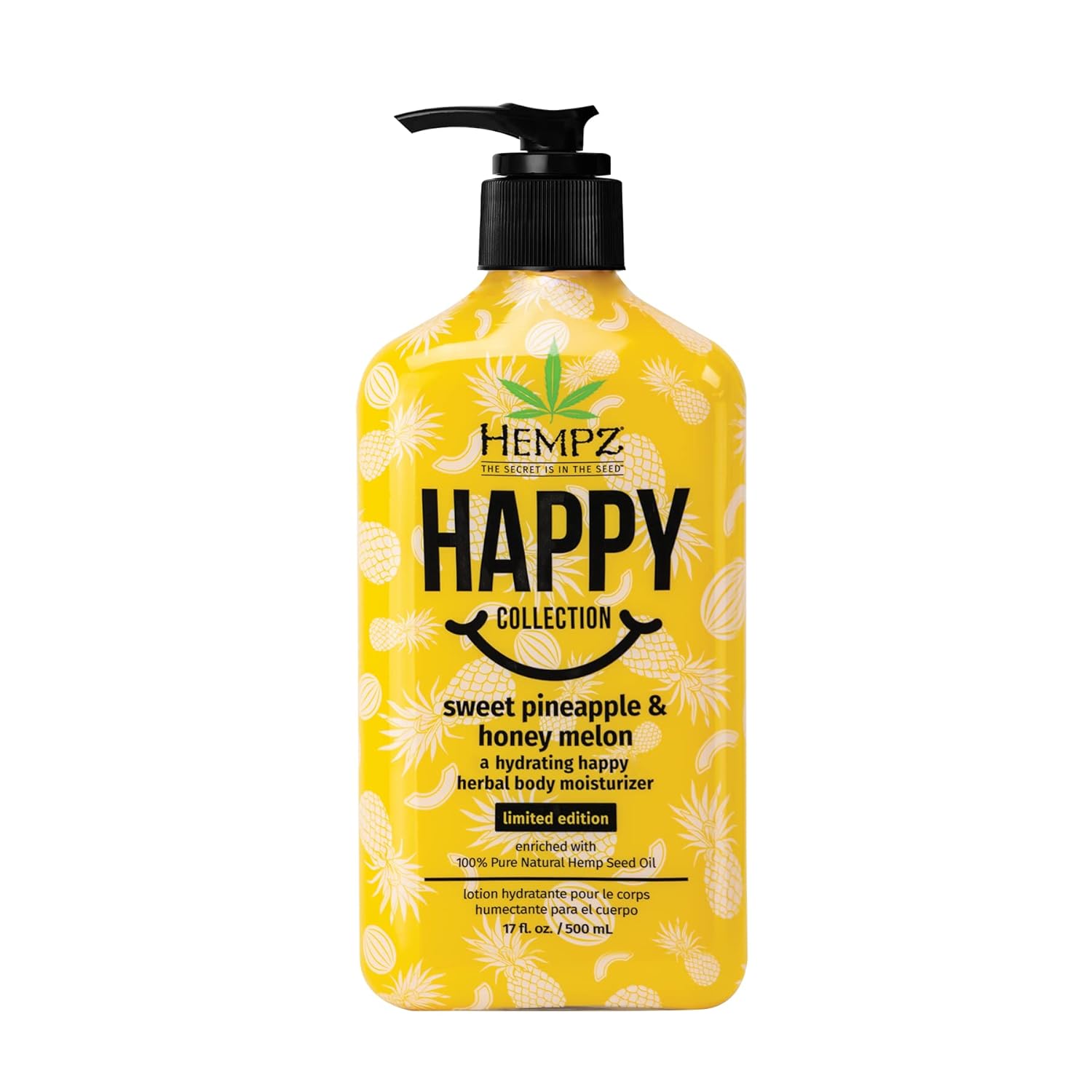 Hempz Limited Edition Happy Hydrating Sweet Pineapple & Honey Melon Herbal Body Moisturizer, 17