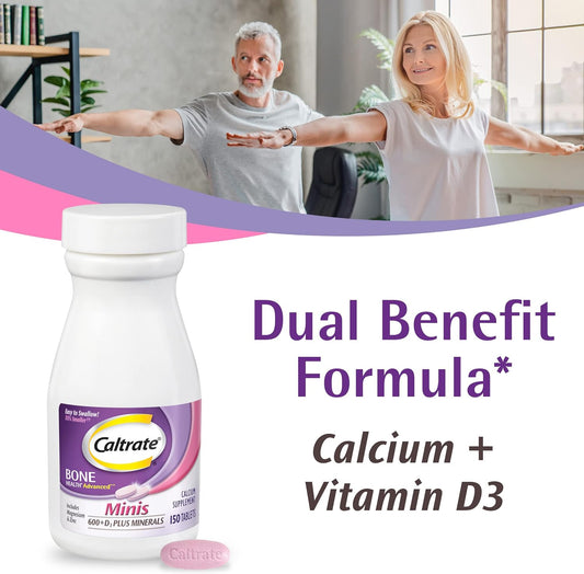 Caltrate 600+D3 Plus Minerals Mini Calcium & Vitamin D3 Supplement Min