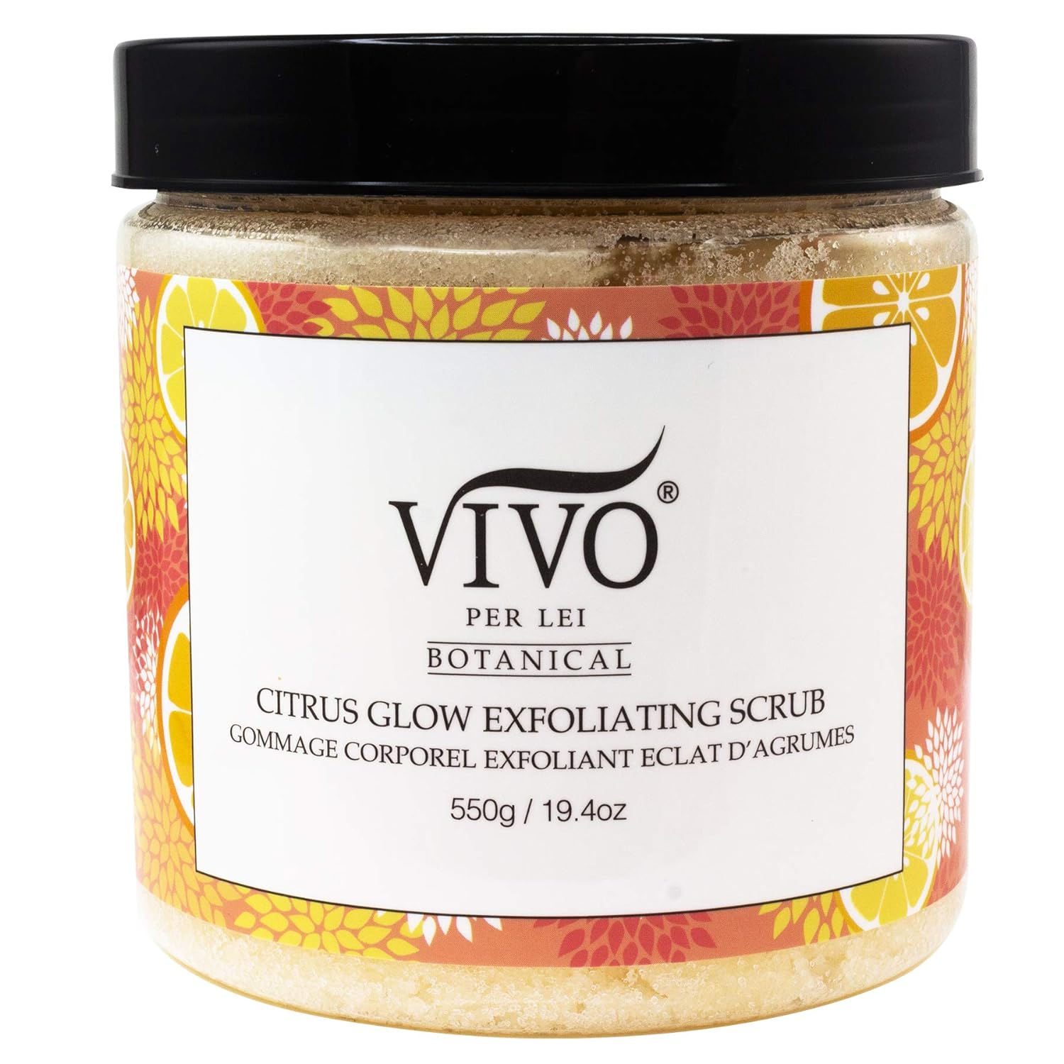 Exfoliating Vitamin C Body Scrub - Wholesome Anti-Aging Exfoliator - Sea Salt Scrub To Oust Dead Skin Cells - Citrus Body Scrub - Vivo Per Lei Body Exfoliator For Nature’s Handiwork