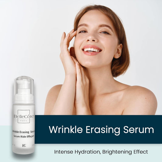 Vitamin C Wrinkle Erasing Serum - Anti Aging, With Omega 3 Hyaluronic Acid & Monoi Oil For All Skin Types | For Dehydrated Face Skin, Lines, Aging Spots & Brightening Face | Stimulating Collagen 1