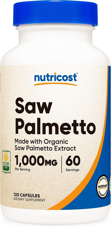 Nutricost Saw Palmetto 1000mg, 120 Capsules - CCOF Certified Made with Organic Saw Palmetto, Vegetarian Friendly, 60 Servings, 500mg Per Capsule, Gluten Free