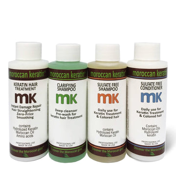 Moroccan Keratin Most Effective Brazilian Keratin Hair Blowout Starightening Smoothing Treatment Professional Salon Results Proven Formula Tratamiento de Keratina Brasilera 120ml X4 Kit