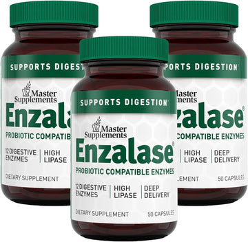 ENZALASE Master Supplements 50 Capsules, Pack of 3 - Probiotic Compati14.39 Ounces