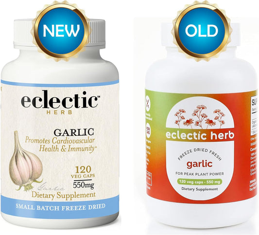 Eclectic Institute Raw Freeze-Dried Non-Gmo Garlic Capsules | Overall Health & Immune Support | 120 Ct