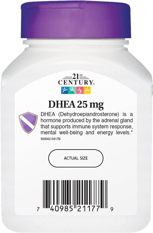 21st Century DHEA 25 mg Capsules, 90-Count (Pack of 2)