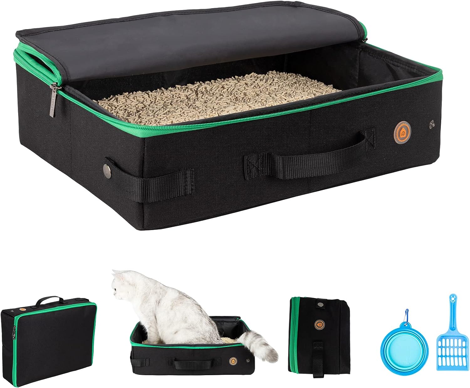 Petisfam Portable Cat Travel Mobile Litter Box For Medium Cats And Kitties. Leak-Proof, Sturdy, Lightweight, Easy To Cle