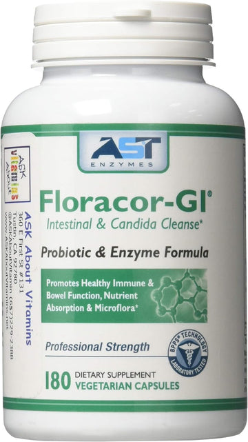 Floracor-GI Candida Cleanse, Probiotic and Enzyme Support Formula 180 5.36 Ounces