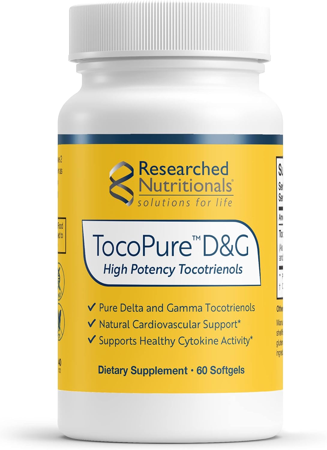Researched Nutritionals Tocopure D&G - Vitamin E Tocotrienols - Antiox