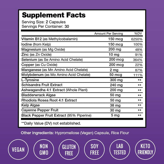 NutraChamps Thyroid Support & Adrenal Support Supplement 2-in-1 Formul3.21 Ounces