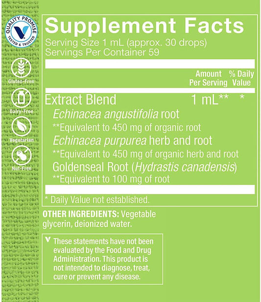 The Vitamin Shoppe Echinacea Goldenseal Extract, Seasonal Herbal Suppl