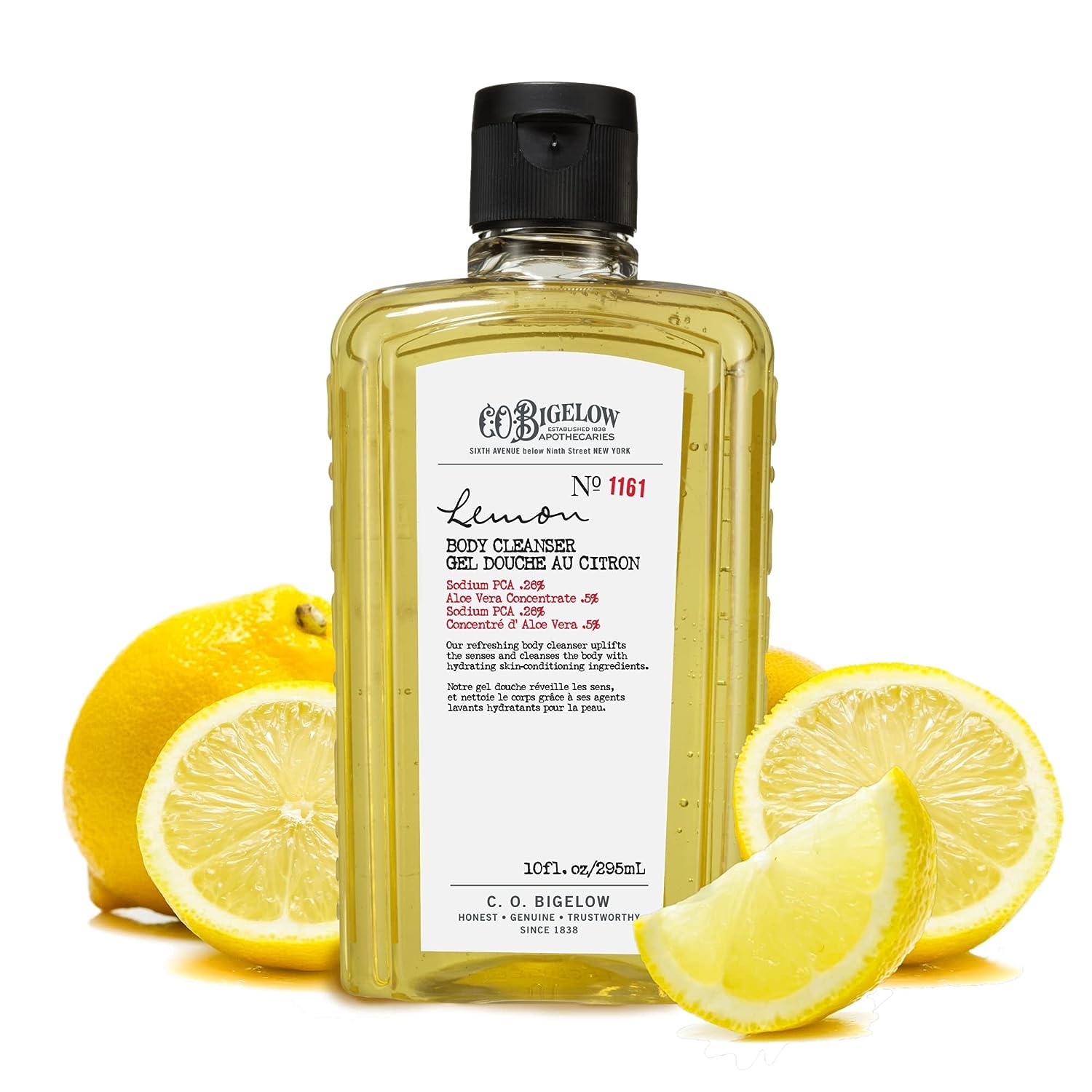 C.O. Bigelow Body Cleanser - No. 1161 - Moisturizing Lemon Body Wash for Men & Women with Aloe Vera, 10