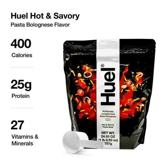 Huel Hot and Savory Instant Meal Replacement - Pasta Bolognese 14 Scoops Packed with 100% Nutritionally Complete Food, I