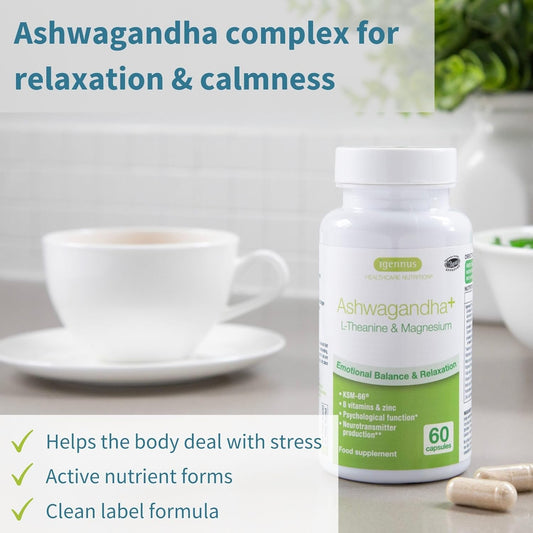 Ashwagandha Complex with L-Theanine & Magnesium, KSM-66 Root-only Extr69 Grams