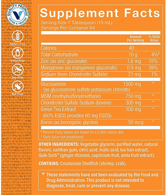 The Vitamin Shoppe Liquid Glucosamine & Chondroitin with MSM