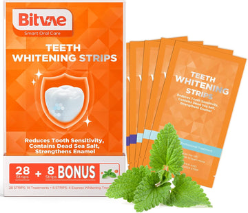 Teeth Whitening Strip for Senitive Teeth - Whitening Without The Sensitivity, Professional Whitening Strips, Bitvae White Strips for Teeth Whitening, 18 Treatments 36 Strips