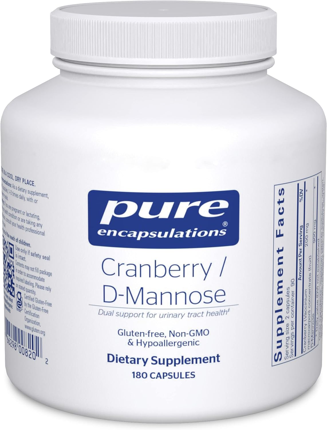 Pure Encapsulations Cranberry D-Mannose - Supports Urinary Tract Health* - with Cranberry Fruit Solids - Vegan & Non-GMO Dietary Supplement - 90 Capsules
