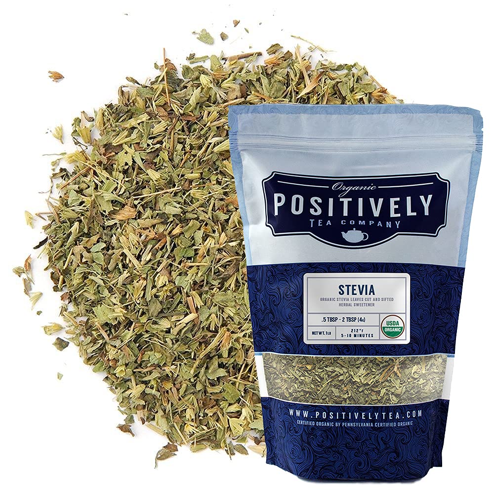 Organic Positively Tea Company, Stevia Leaf, Herbal Tea, Loose Leaf