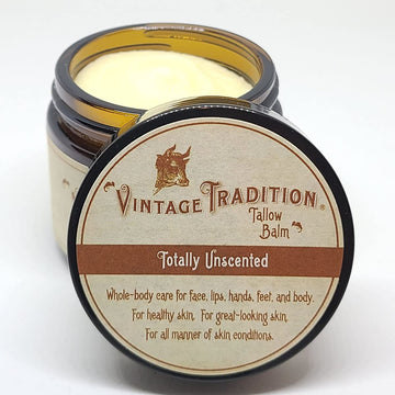 Vintage Tradition Beef Tallow Balm for Skin Care – Unscented, All Purpose Balm for Sensitive Skin Heals and Hydrates with Olive Oil + Tallow from Grass-Fed Cows – Beef Tallow for Skin, 2 .