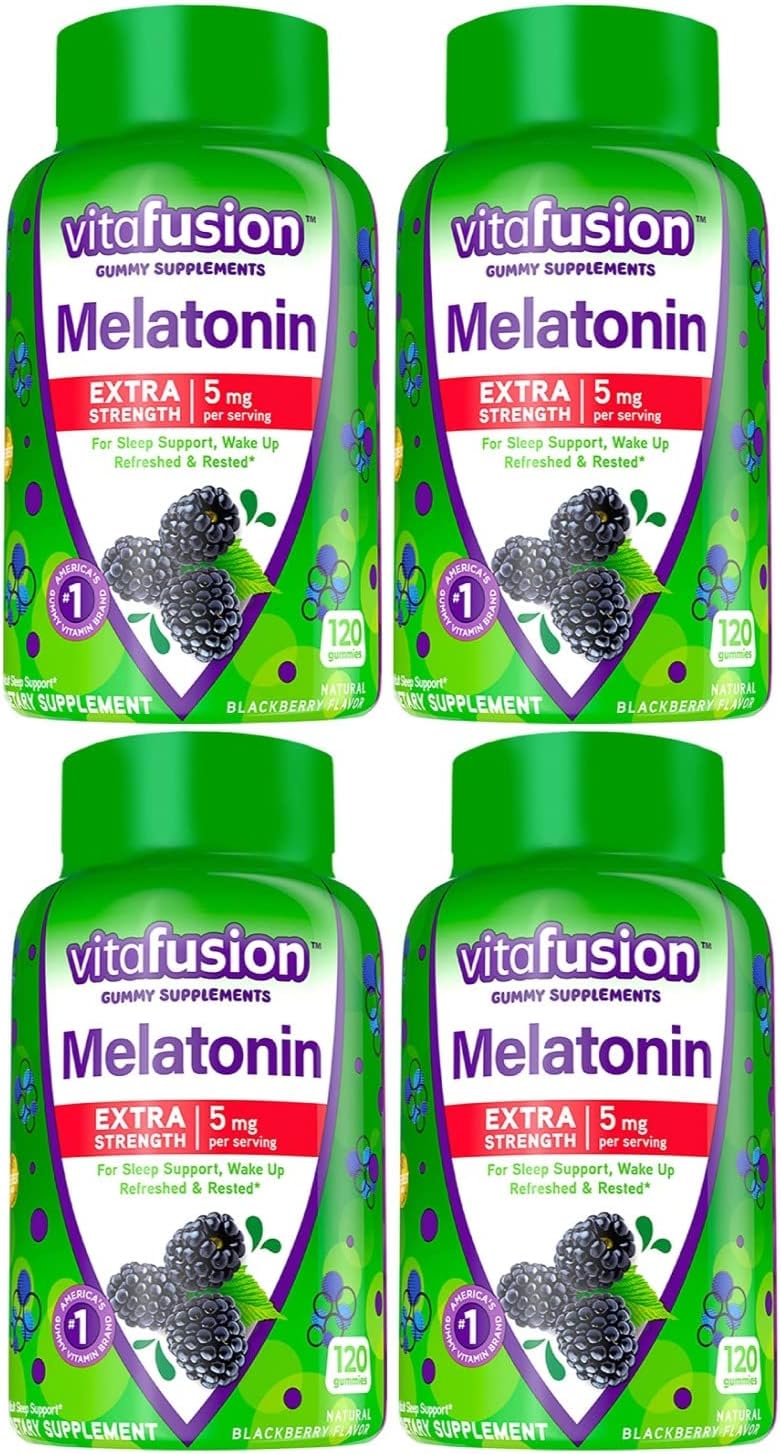 Vitafusion Extra Strength Melatonin 5mg, 120 Gummies (Pack of 4)