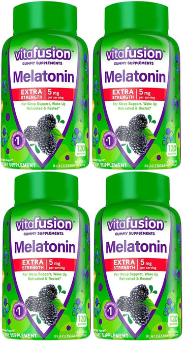 Vitafusion Extra Strength Melatonin 5mg, 120 Gummies (Pack of 4)