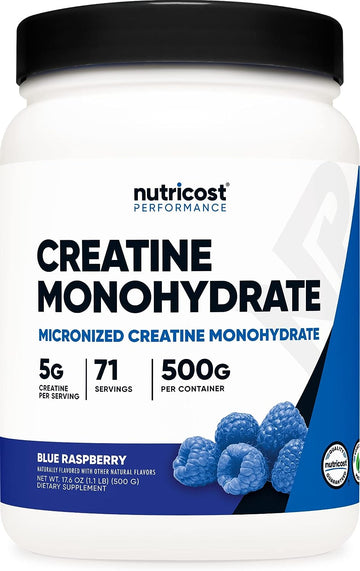 Nutricost Creatine Monohydrate Nutritional Supplement Powder (Blue Raspberry), 17.