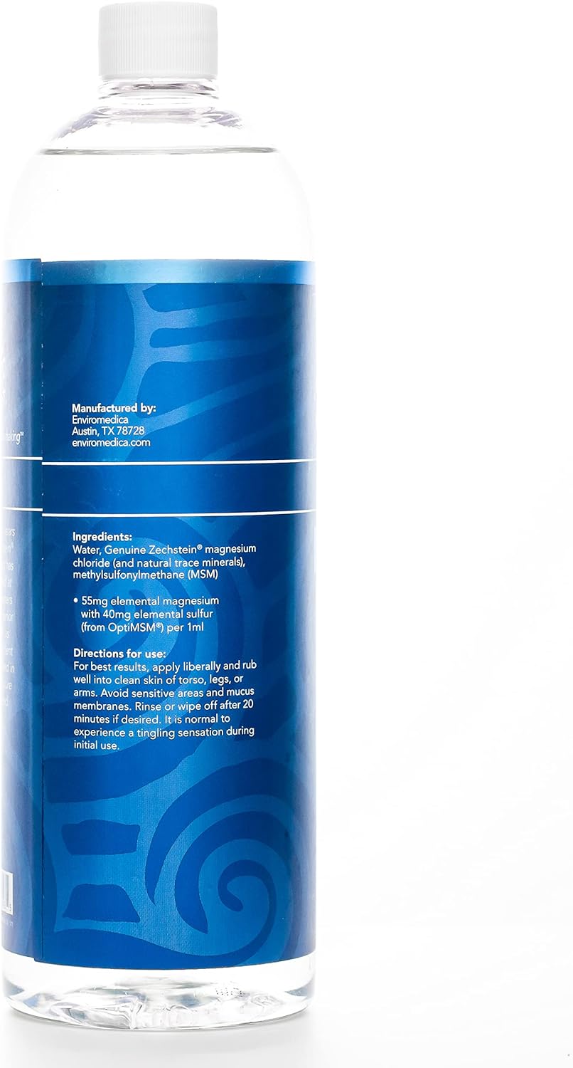 Ancient Minerals Magnesium Oil Ultra with OptiMSM, Refill 33.8 oz. - P