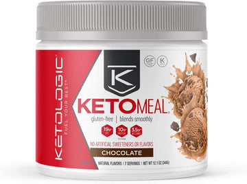 KetoLogic Keto Meal Replacement Shake with MCT, Chocolate | Low Carb, High Fat Keto Shake | Promotes Weight Loss & Suppr