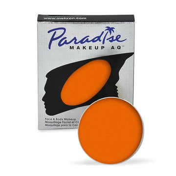 Mehron Makeup Paradise Makeup AQ Refill Size | Perfect for Stage & Screen Performance, Face & Body Painting, Beauty, Cosplay, and Halloween | Water Activated Face Paint, Body Paint, Cosplay Makeup .25  (7 ) (Orange)