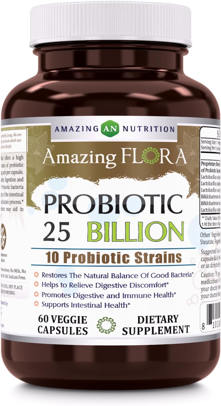 Amazing Flora Probiotic 25 Billion With 10 Best Probiotics Strains Inc0.8 Ounces