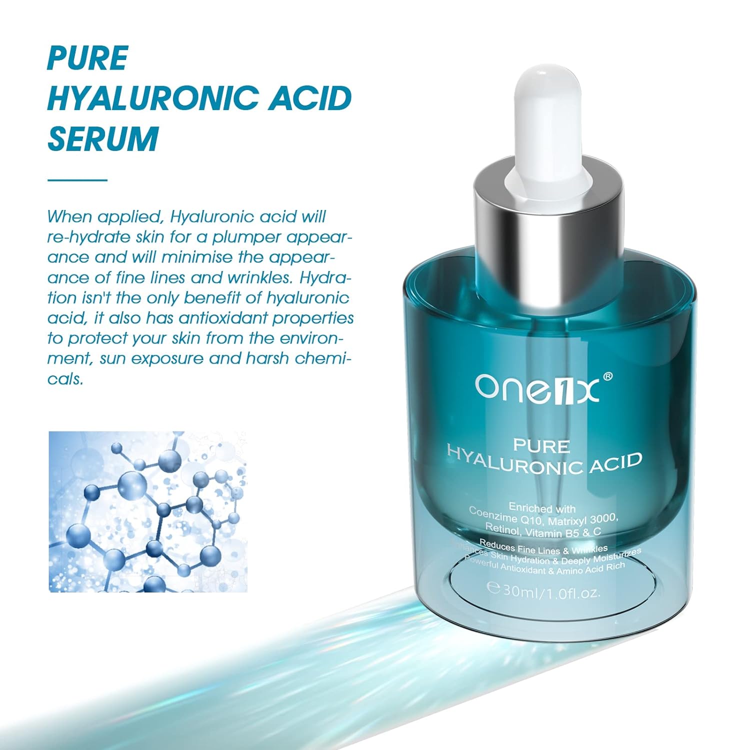 Esupli.com Hyaluronic Acid Serum for Face with Retinol, Vitamin C & B5,