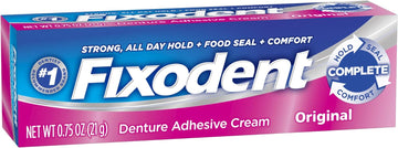 Fixodent denture adhesive cream, original, strong and long hold - 0.75