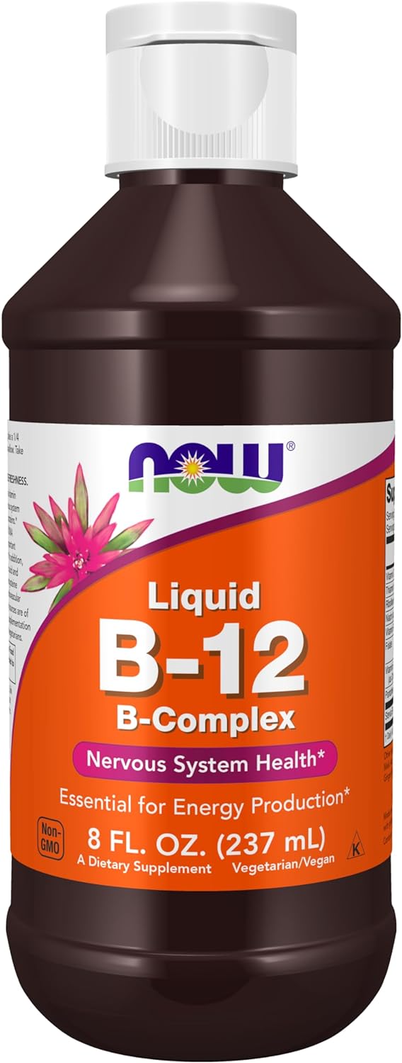 Now Supplements, Vitamin B-12 Complex Liquid, Energy Production*, Nervous System Health*, 8-Ounce