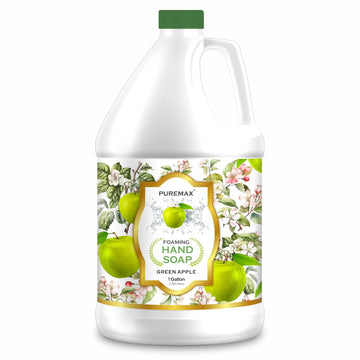 Puremax Foaming Hand Soap Refill with Essential Oils | Green Apple | Soft Soap, Moisturizing | Biodegradable Formula | Made in USA | 128   (1 Gallon) |