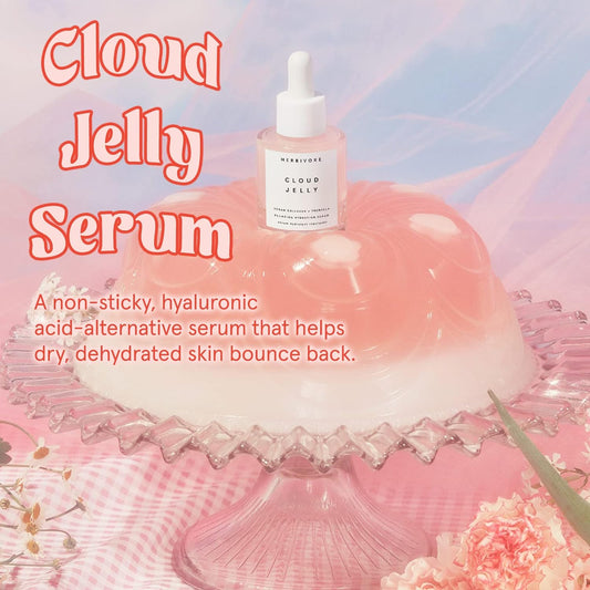 HERBIVORE Cloud Jelly Plumping & Hydration Face Serum – Vegan Collagen & Tremella Mushroom, Plump + Hydrate, Plant-based, Vegan, Cruelty-free, 30 / 1