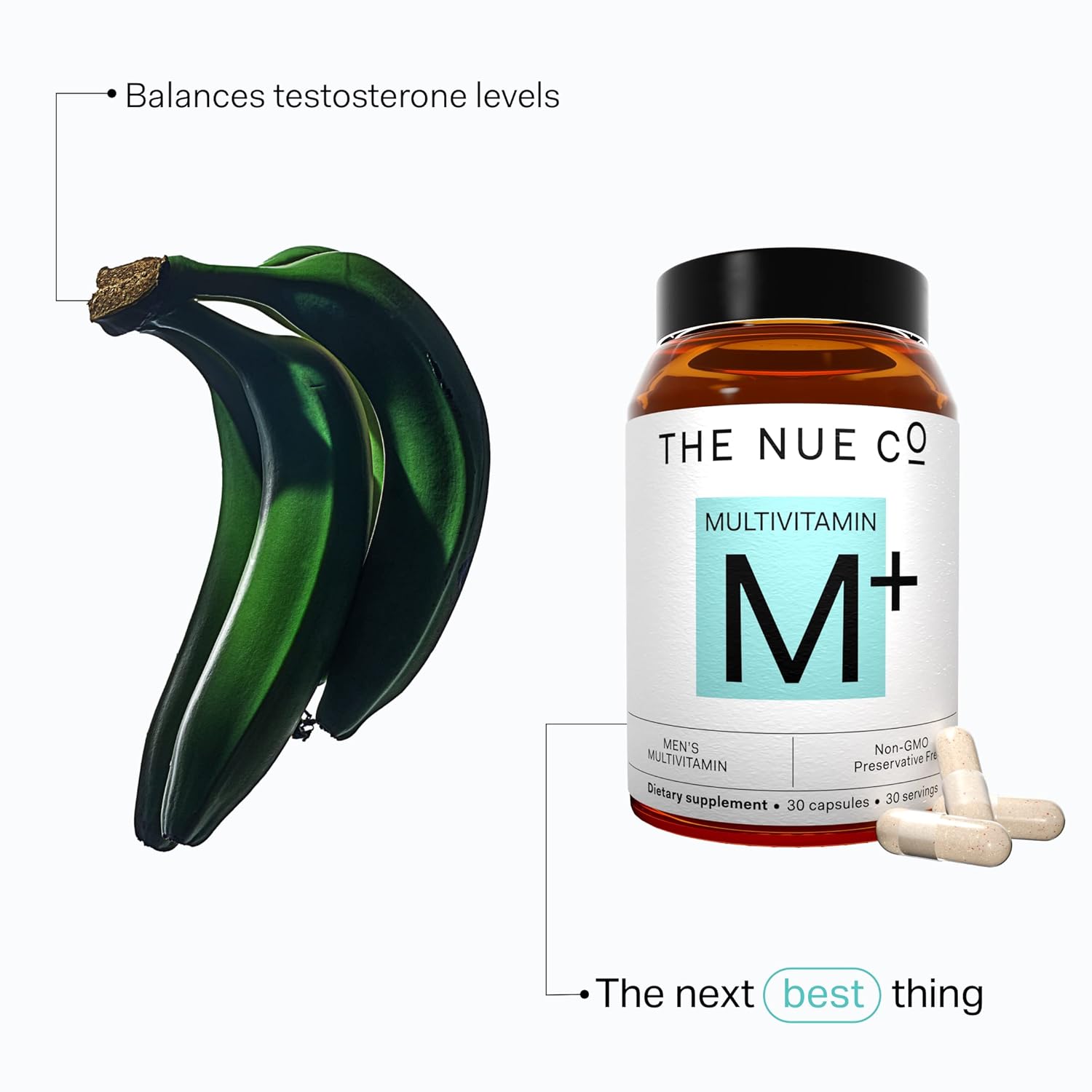 The Nue Co. MEN'S MULTIVITAMIN Supplement, Supports Energy, Immunity, 