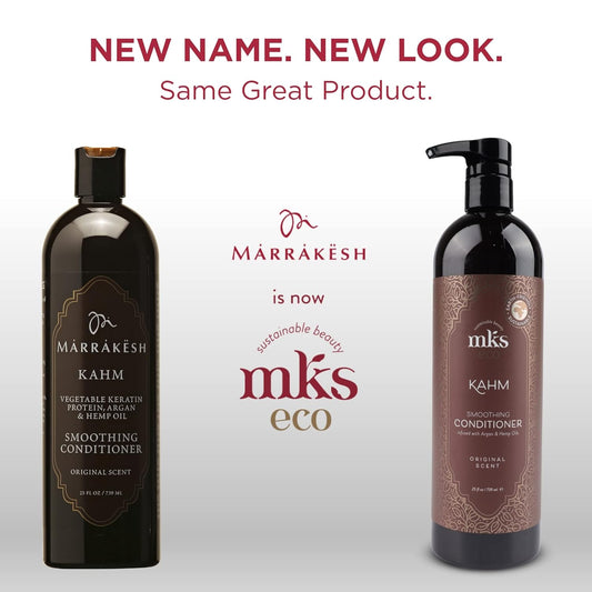 MKS eco Kahm Smoothing Conditioner, Original Scent - Detangle, Moisturize & Repair Hair - With Moroccan Argan Oil, Hemp Seed Oil & Vegetable Keratin Protein - Vegan, Cruelty Free