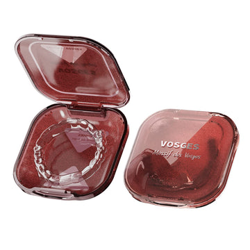 Orthodontic Retainer Case Red LOVEWEE Retainer Case Aligner Case, Solid Orthodontic Retainer Case with Slim, Dental Mouth Guard Container for Household, Travel and Office