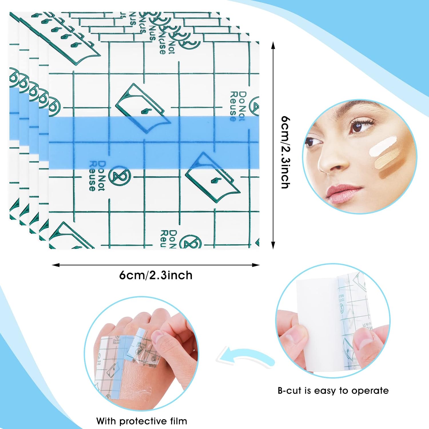 Lusofie 200 Pcs Makeup Hand Palette, Single Use Makeup Mixin