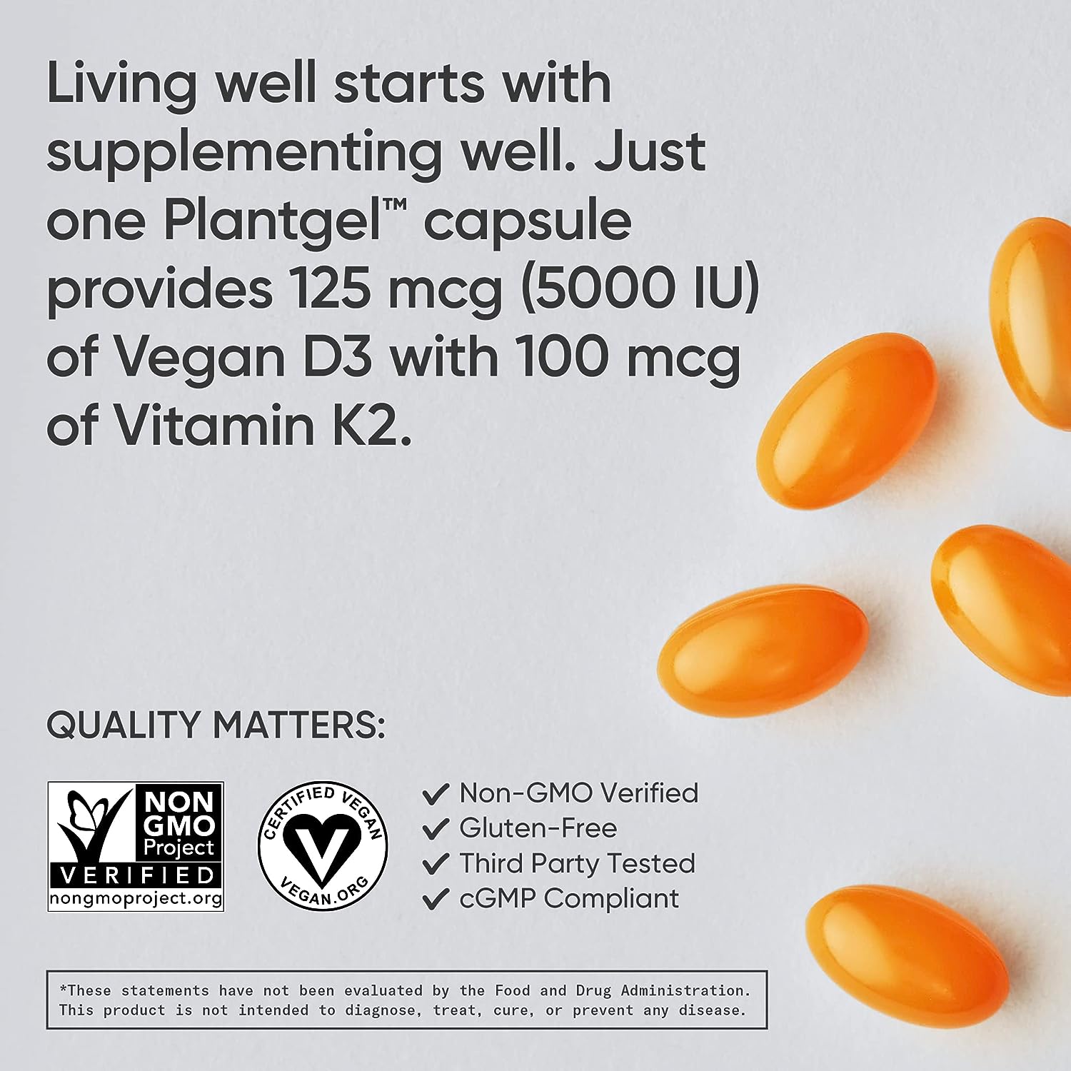  Sports Research Vitamin D3 + K2 with 5000iu of Plant-Based 