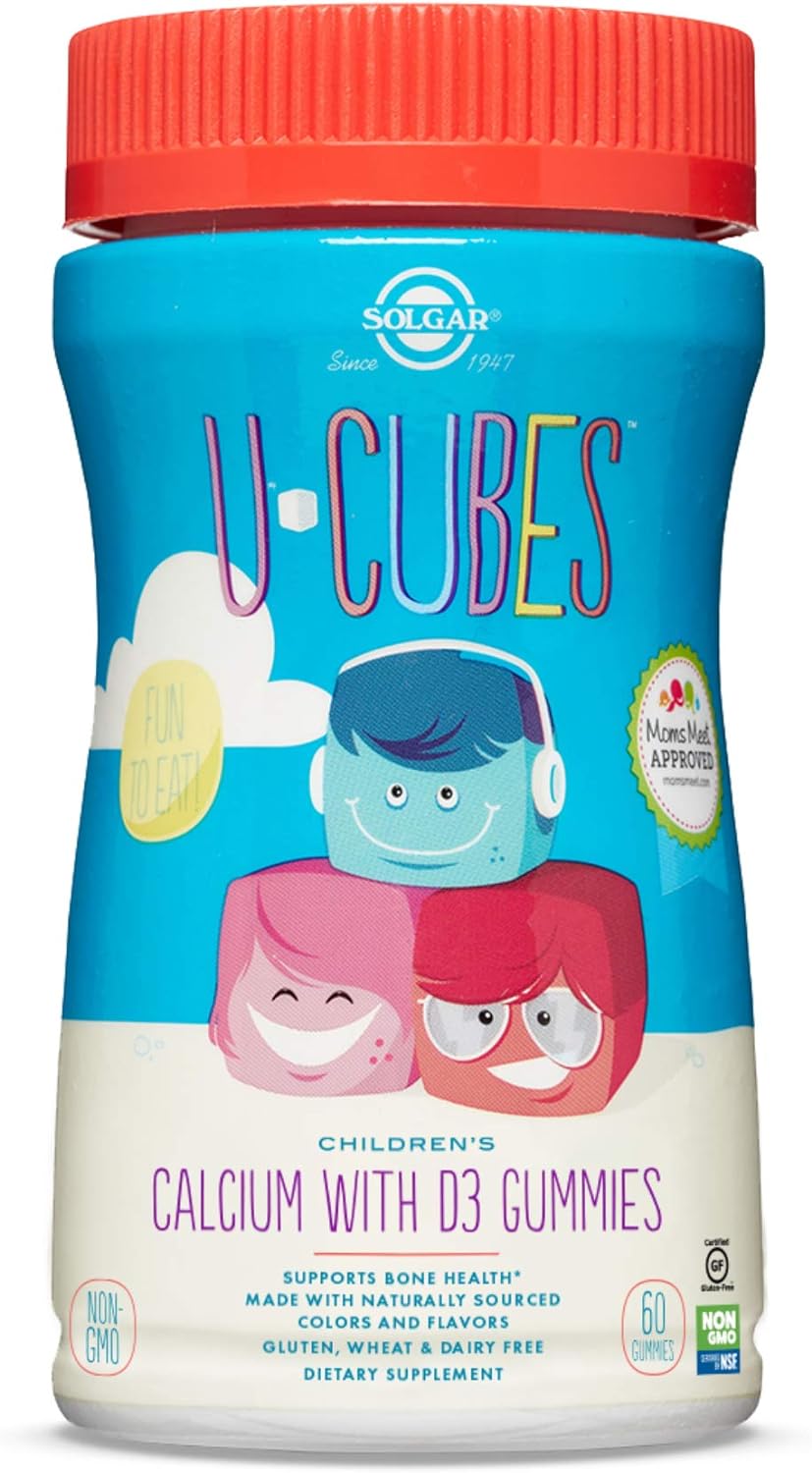 Solgar U-Cubes Children's Calcium with Vitamin D3, 60 Gummies - 3 Flav