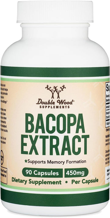 Bacopa Monnieri Capsules 20% Bacosides 450Mg, 90 Count (Manufactured I
