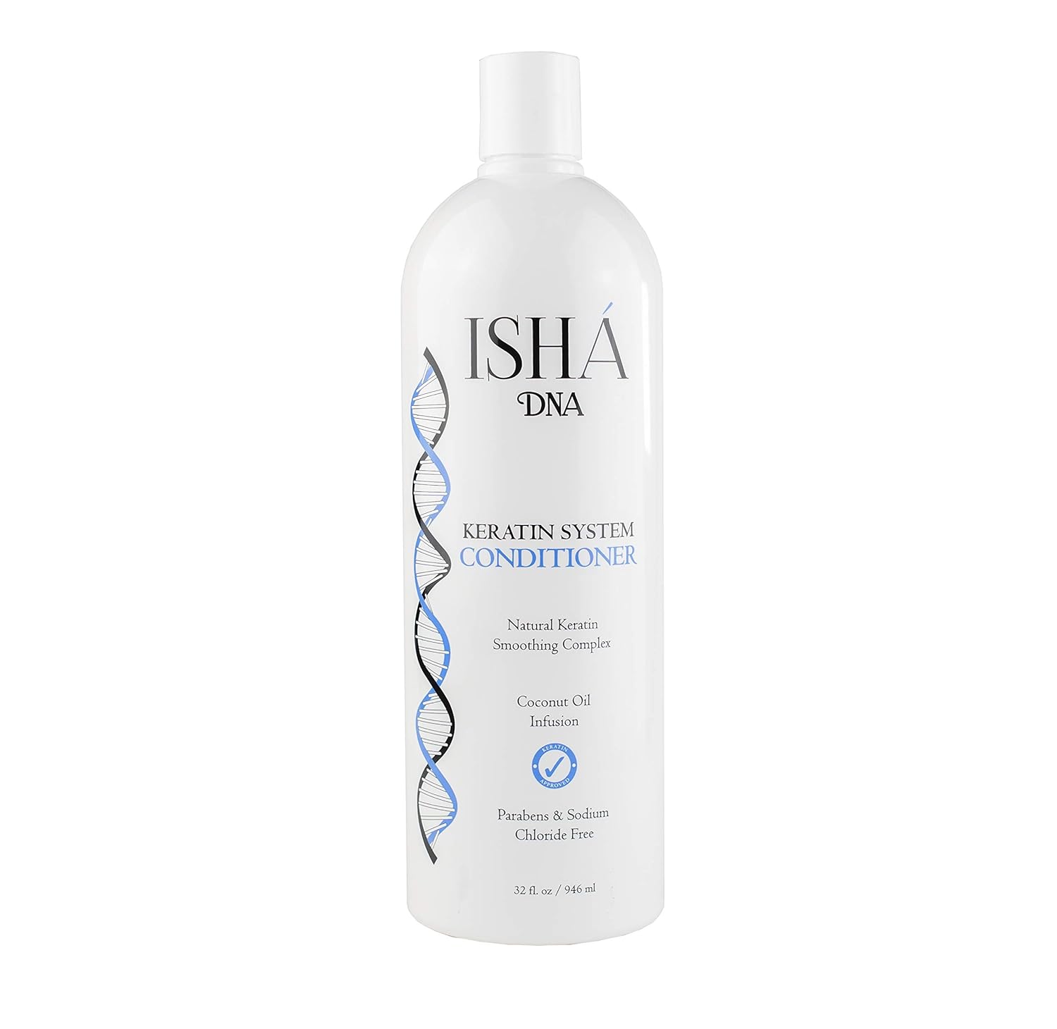 ISHA DNA Keratin Treatment System Conditioner - Sulfate and Parabens Free - Perfect for Keratin Treated Hair - Keratin and Coconut Oil Infused Conditioner - For All Types of Hair. (32  .)