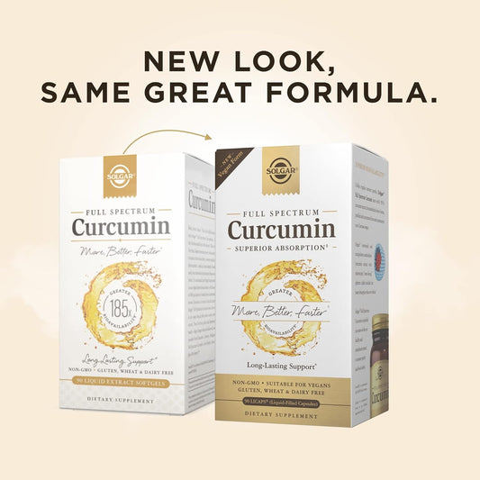 Solgar Full Spectrum Curcumin - 90 LiCaps - Superior Absorption - Brai